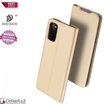 Dux Ducis dirbtinės odos atverčiamas dėklas - auksinės spalvos (Samsung S20 Fe) Dux Ducis dirbtinės odos atverčiamas dėklas - auksinės spalvos (Samsung S20 Fe)